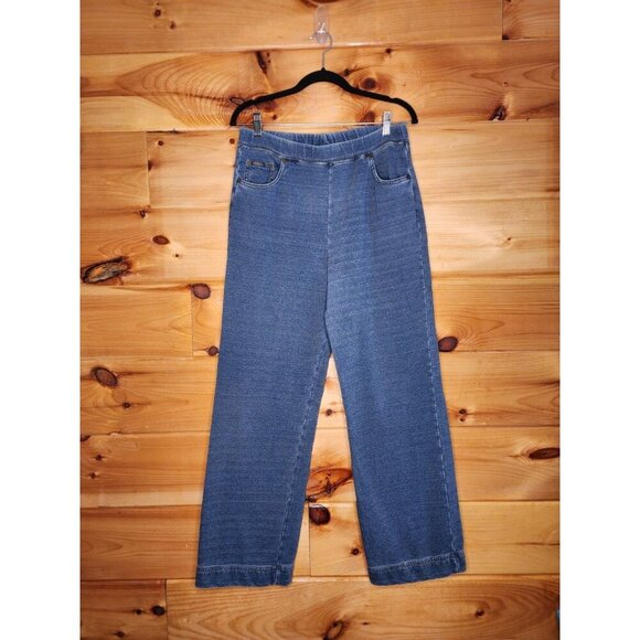 Ralph Lauren Pull on Pants Women size Medium Denim Look Pockets Stretchy - Picture 12 of 12